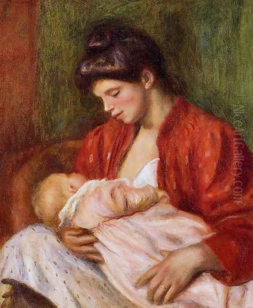 Young Mother Oil Painting by Pierre Auguste Renoir