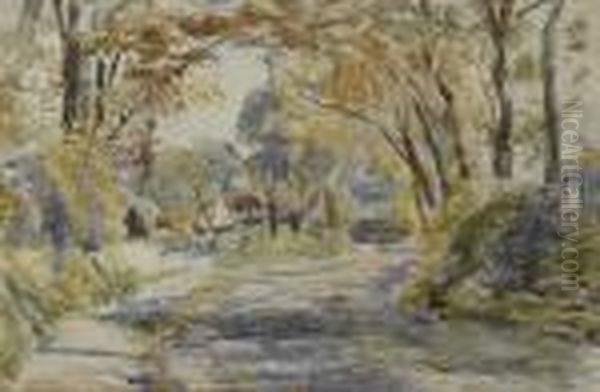 The Tree Fringed Road Oil Painting by William McTaggart