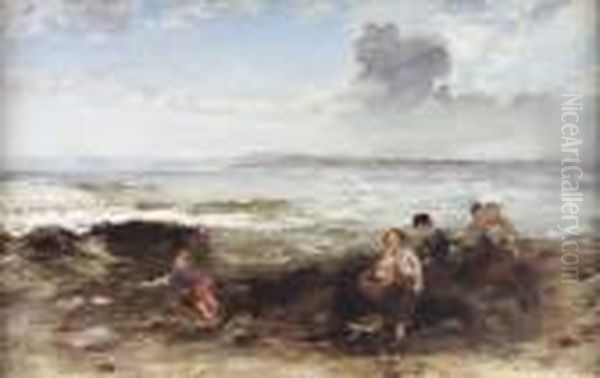 Picking Shells Oil Painting by William McTaggart