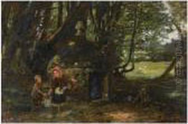 Queen Mary's Well, Barncluith Oil Painting by William McTaggart