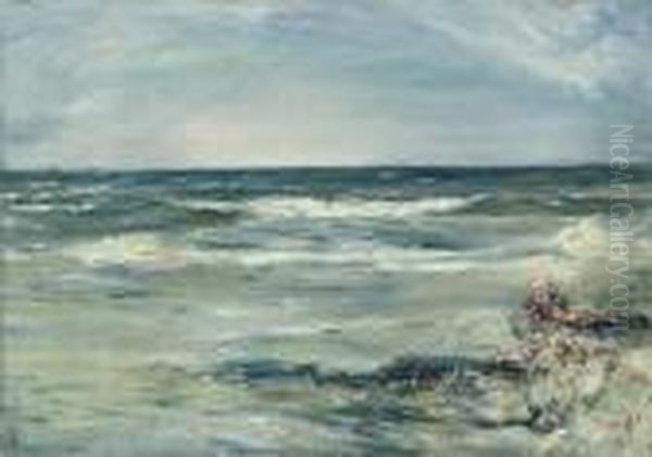 Children Shrimping Oil Painting by William McTaggart