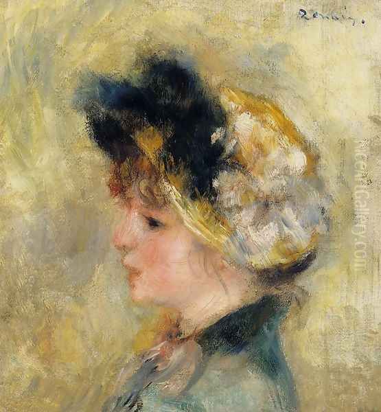 Head Of A Young Girl Oil Painting by Pierre Auguste Renoir