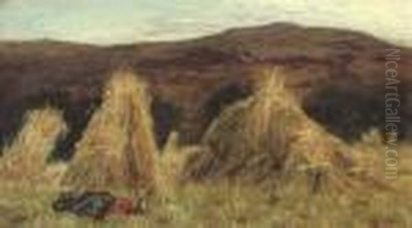 Harvest At Kintyre Oil Painting by William McTaggart