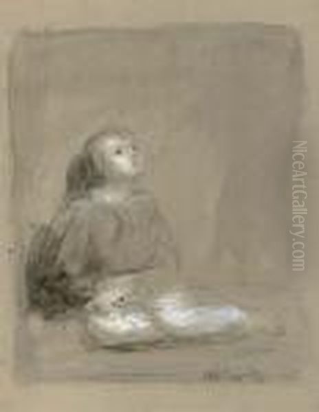 Sketch Of A Young Boy Oil Painting by William McTaggart