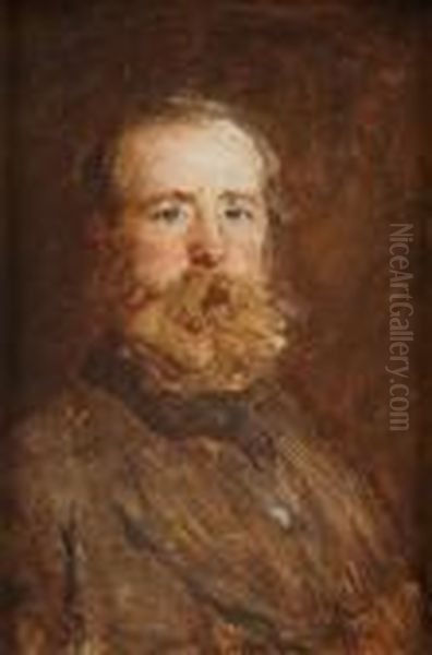 Portrait Of Joseph Henderson Rsw, Marine Painter Oil Painting by William McTaggart