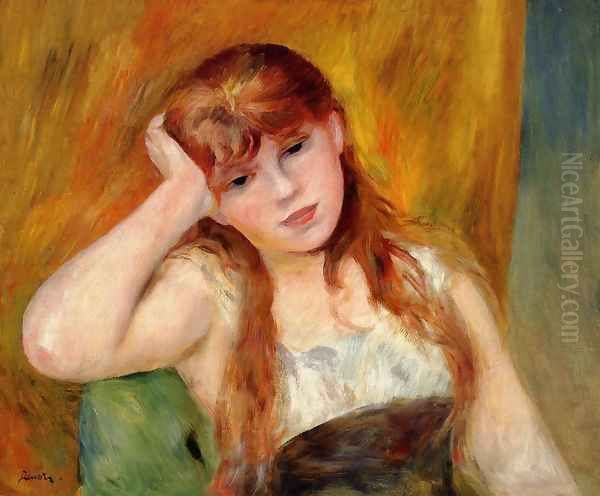 Young Blond Woman Oil Painting by Pierre Auguste Renoir