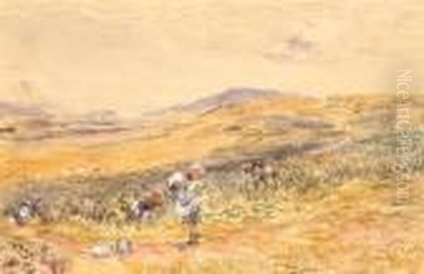 Bean Field At Campbelltown Oil Painting by William McTaggart