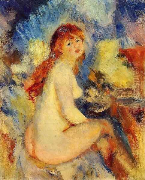 Bust of a Nude Female Oil Painting by Pierre Auguste Renoir