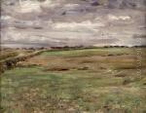 Fields Near Broomieknowe Oil Painting by William McTaggart