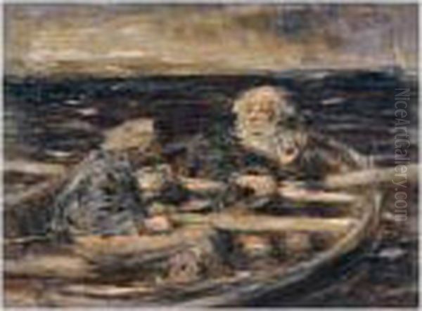 Two Figures In A Rowing Boat Oil Painting by William McTaggart