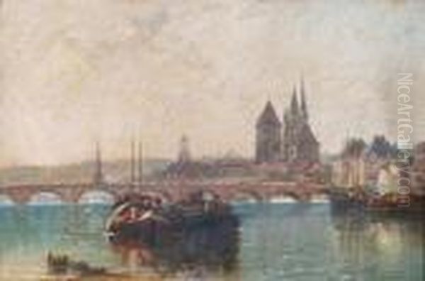 Blois From The East Oil Painting by Arthur Joseph Meadows