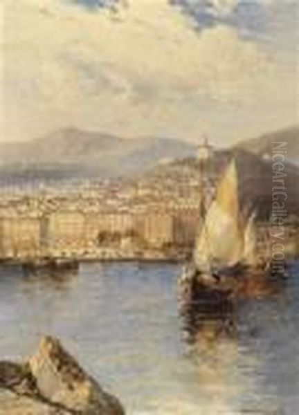 View Of San Remo Oil Painting by Arthur Joseph Meadows