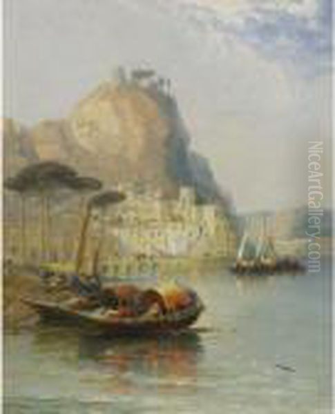 Amalfi - Gulf Of Salerno Oil Painting by Arthur Joseph Meadows