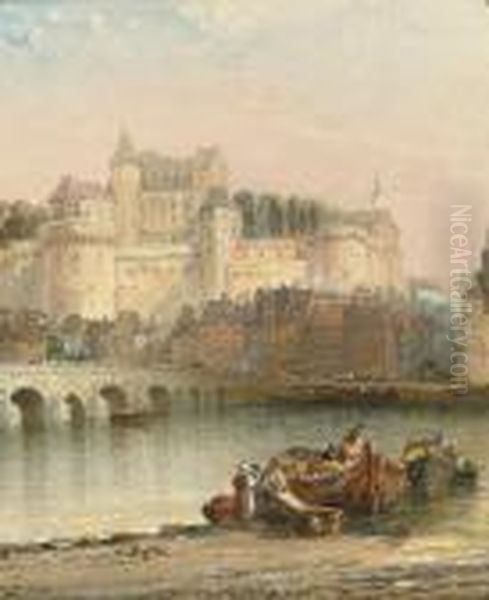 Chateau Amboise On The Loire Oil Painting by Arthur Joseph Meadows