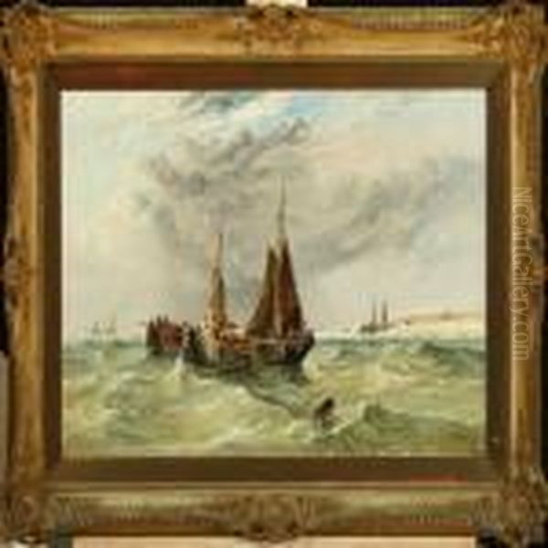 A Costal Scenery Oil Painting by Arthur Joseph Meadows