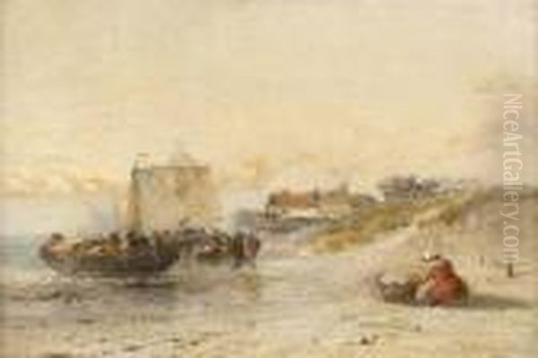 Near Scheveningen, Holland Oil Painting by Arthur Joseph Meadows