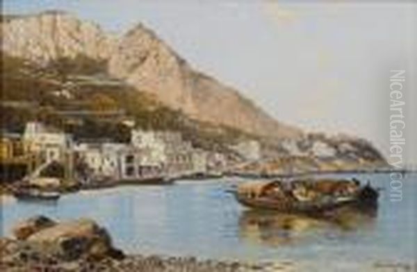 Capri; Mentone Oil Painting by Arthur Joseph Meadows