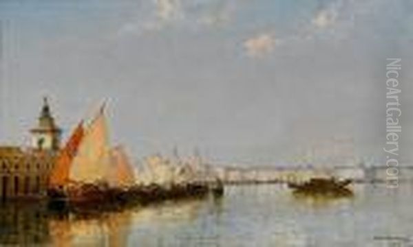 Venice From The Dogano Di Mare Oil Painting by Arthur Joseph Meadows