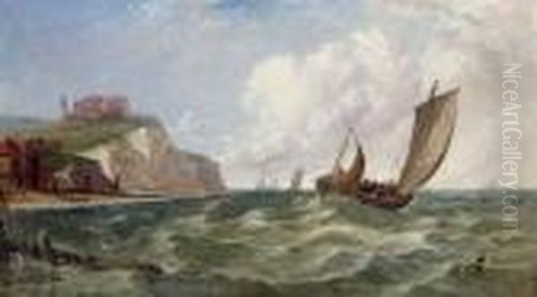 The Isabel M.f.bligh Off Dunrobin Castle, Scotland Oil Painting by Arthur Joseph Meadows