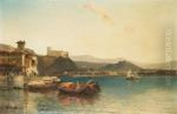 Arona, Lake Maggiore Oil Painting by Arthur Joseph Meadows