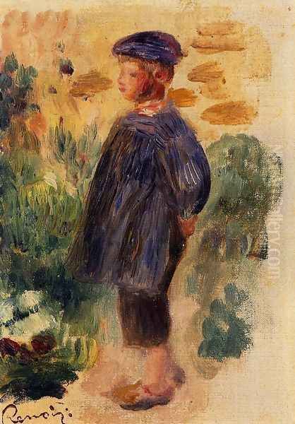 Portrait Of A Kid In A Beret Oil Painting by Pierre Auguste Renoir