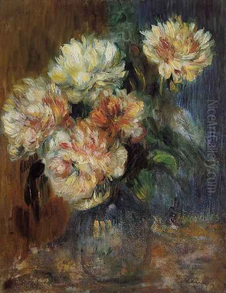 Vase Of Peonies Oil Painting by Pierre Auguste Renoir