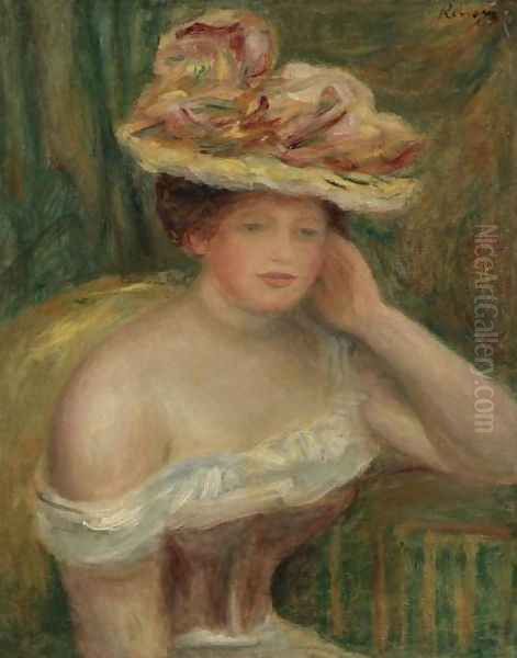 Femme en corset Oil Painting by Pierre Auguste Renoir