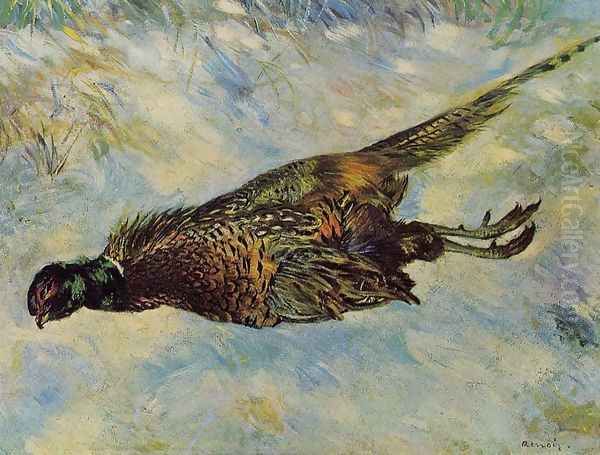 Pheasant In The Snow Oil Painting by Pierre Auguste Renoir