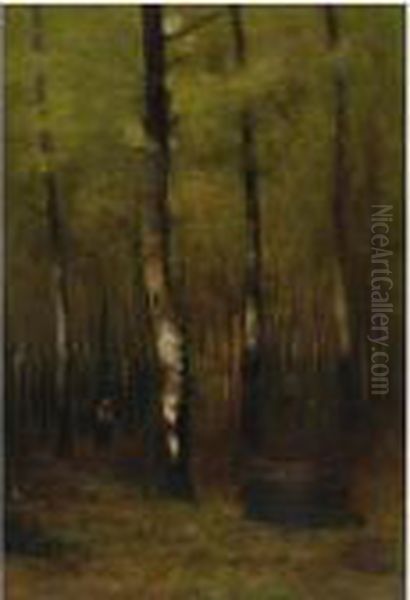 Woodland Oil Painting by Laszlo Mednyanszky