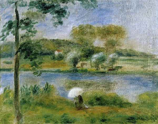 Landscape Banks Of The River Oil Painting by Pierre Auguste Renoir