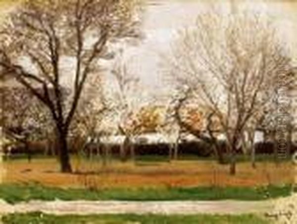 Spring Oil Painting by Laszlo Mednyanszky