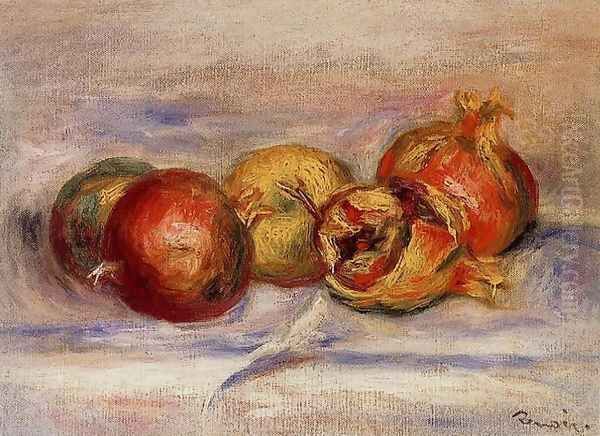 Three Pomegranates And Two Apples Oil Painting by Pierre Auguste Renoir