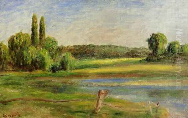 Landscape With Fence Oil Painting by Pierre Auguste Renoir