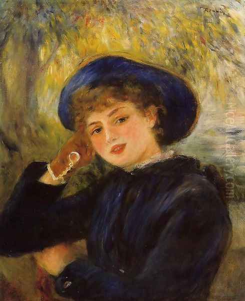 Mademoiselle Demarsy Aka Woman Leaning On Her Elbow Oil Painting by Pierre Auguste Renoir