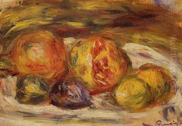 Still Life Pomegranate Figs And Apples Oil Painting by Pierre Auguste Renoir