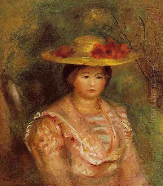 Bust Of A Woman (Gabrielle) Oil Painting by Pierre Auguste Renoir