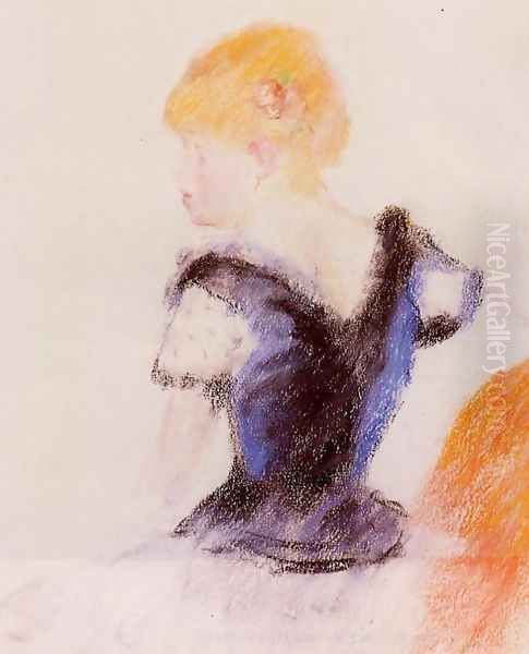 Young Blond Girl Oil Painting by Pierre Auguste Renoir