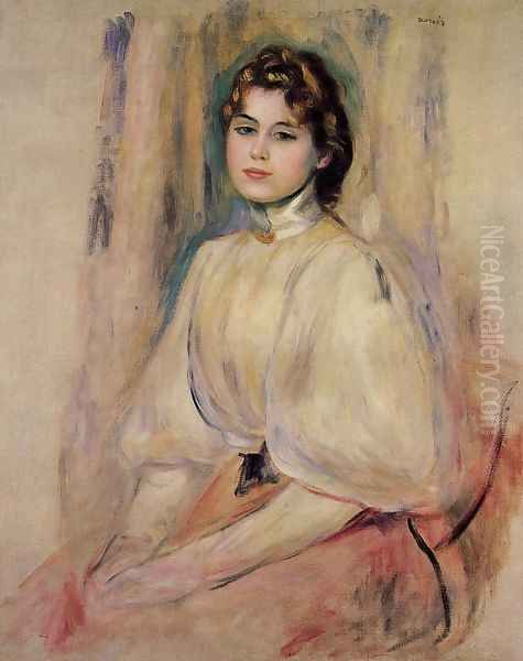 Seated Young Woman Oil Painting by Pierre Auguste Renoir