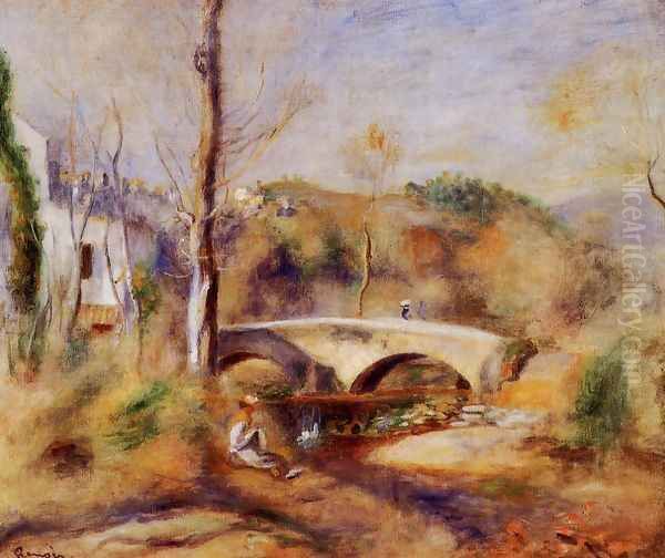 Landscape With Bridge2 Oil Painting by Pierre Auguste Renoir