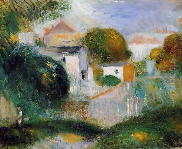 Houses In The Trees Oil Painting by Pierre Auguste Renoir