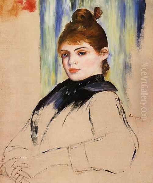 Young Woman With A Bun In Her Hair Oil Painting by Pierre Auguste Renoir