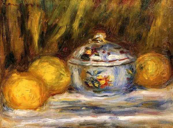 Sugar Bowl And Lemons Oil Painting by Pierre Auguste Renoir