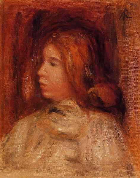 Portrait Of A Yong Girl Oil Painting by Pierre Auguste Renoir