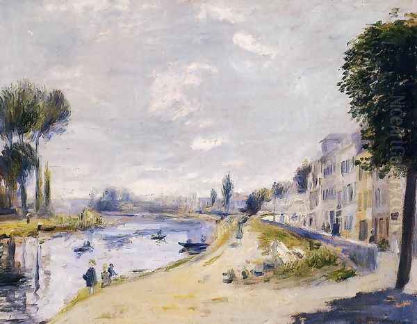 The Banks Of The Seine Bougival Oil Painting by Pierre Auguste Renoir