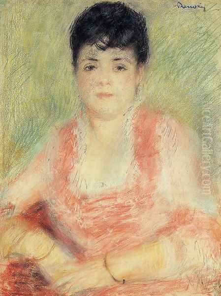 Portrait In A Pink Dress Oil Painting by Pierre Auguste Renoir