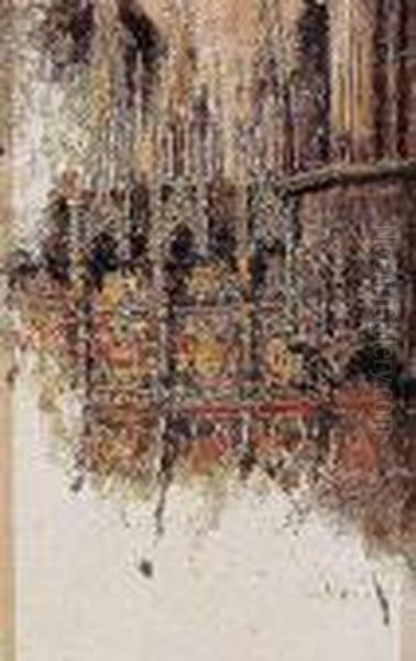 Silleria Gotica De La Catedral De Barcelona Oil Painting by Eliseu Meifren i Roig