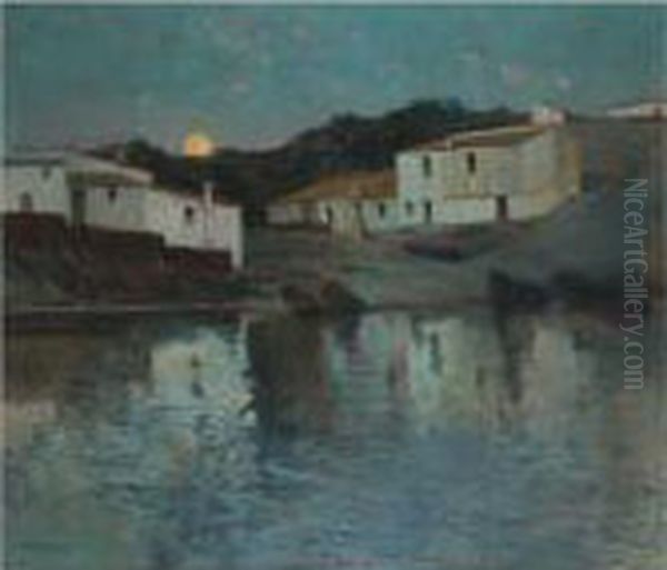 Pontevedra (evening Light, Pontevedra) Oil Painting by Eliseu Meifren i Roig