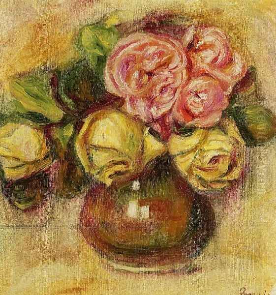 Vase Of Roses4 Oil Painting by Pierre Auguste Renoir