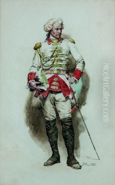 Militaire En Pied Oil Painting by Jean-Louis-Ernest Meissonier