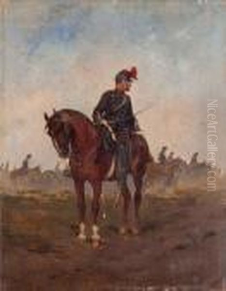 Figura Di Soldato A Cavallo Oil Painting by Jean-Louis-Ernest Meissonier